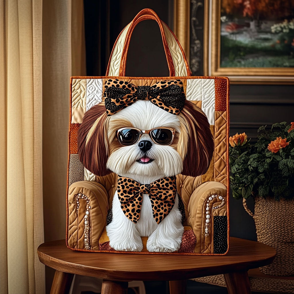 Shih Tzu Elegance KL0312005CL Quilted Tote Bag