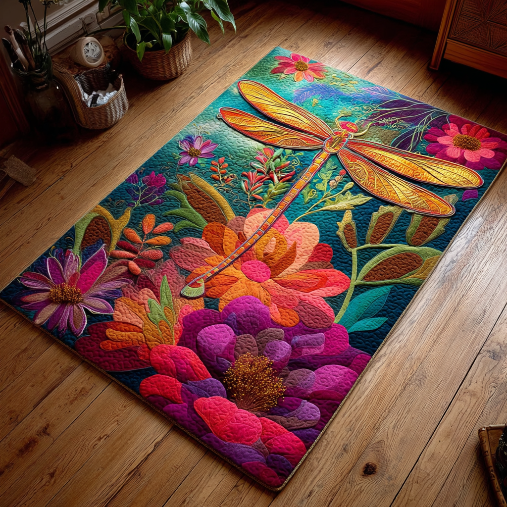 Blossom Symphony Dragonfly Area Rug NCU0XD1637